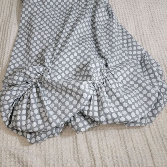 NOR Denmark Architectural Bubble Hem Grey Polka Dot Midi Dress Mod Size M NWOT - Picture 6 of 16